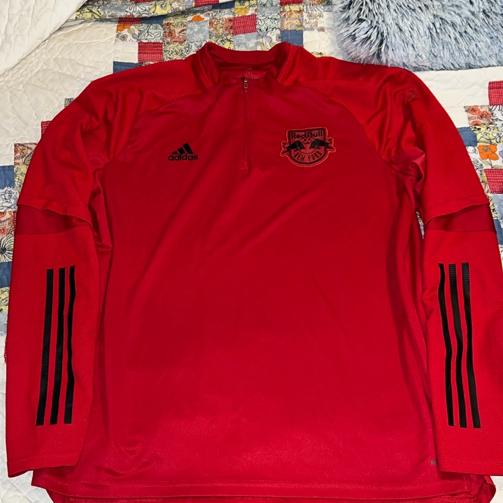 Adidas New York Red Bulls Fc soccer top zip pullover jacket 2XL